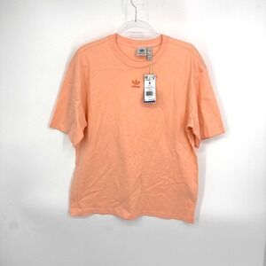 NWT Adidas Essential Slim Embroidered Tee Glow‎ Pink Size S Athleisure Blokecore